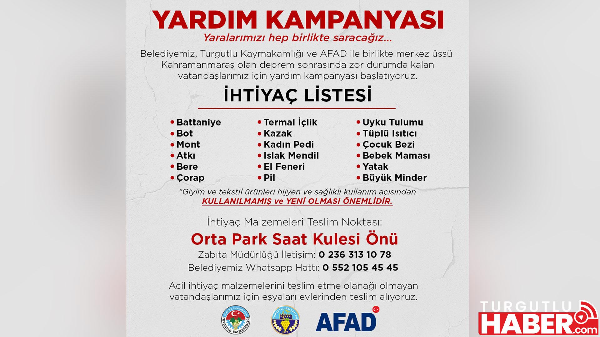 Turgutlu Yardım Elini Depremzedelere Uzatıyor
