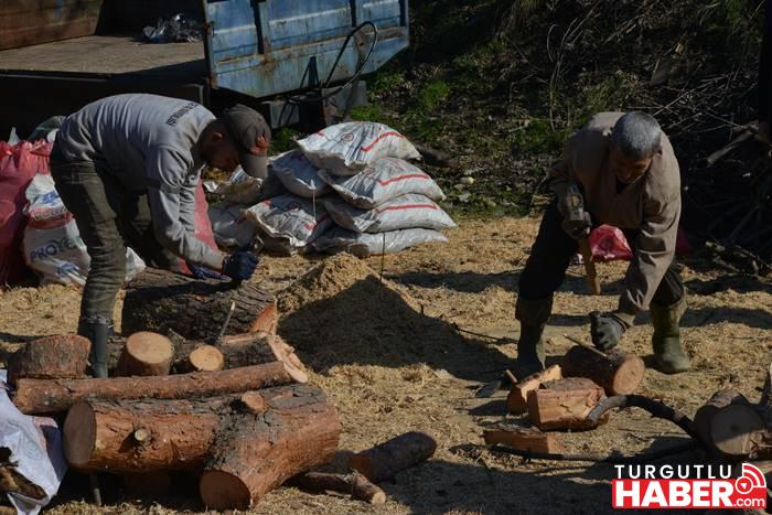 Turgutlu'da orman köylüleri depremzedeler için odun topluyor