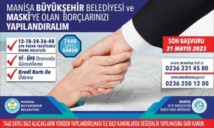 Manisa Büyükşehir’den Borçları Yapılandırma Hatırlatması