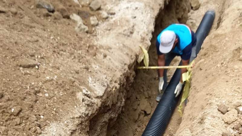 Kula 4 Eylül Mahallesinde Yağmur Suyu Hattı Çalışması Yapıldı