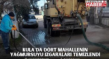 Kula’da Dört Mahallenin Yağmursuyu Izgaraları Temizlendi