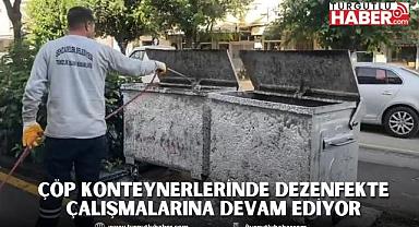 ŞEHZADELER BELEDİYESİ ÇÖP KONTEYNERLERİNDE DEZENFEKTE ÇALIŞMALARINA DEVAM EDİYOR