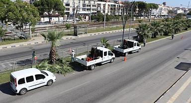 Muradiye-Menemen Yolundaki Yeşil Alanlara Bakım Çalışması