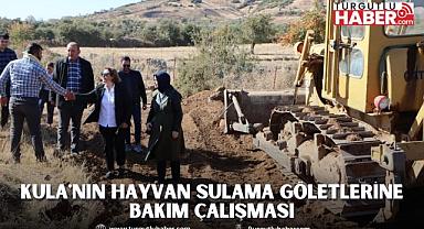 Kula'nın Hayvan Sulama Göletlerine Bakım Çalışması