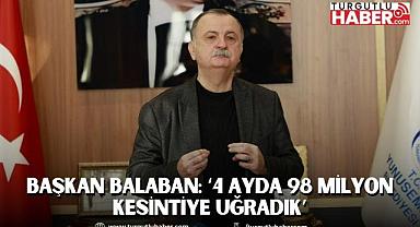BAŞKAN BALABAN: ‘4 AYDA 98 MİLYON KESİNTİYE UĞRADIK’