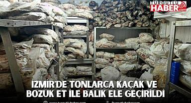 İzmir'de Tonlarca Kaçak ve Bozuk Et ile Balık Ele Geçirildi
