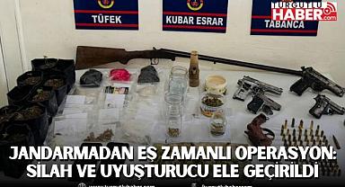 Manisa’da Jandarmadan Eş Zamanlı Operasyon: Silah ve Uyuşturucu Ele Geçirildi