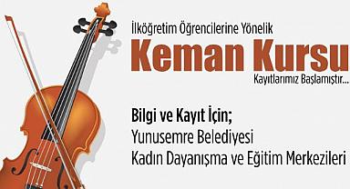YUNUSEMRE BELEDİYESİ’NDEN İLKÖĞRETİM ÖĞRENCİLERİNE KEMAN KURSU