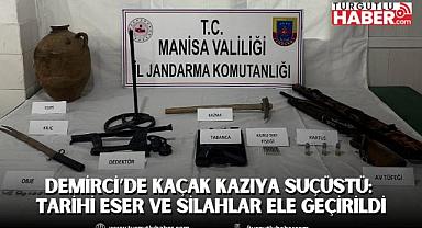 Demirci’de Kaçak Kazıya Suçüstü: Tarihi Eser ve Silahlar Ele Geçirildi