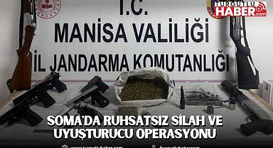 Soma'da Ruhsatsız Silah ve Uyuşturucu Operasyonu 