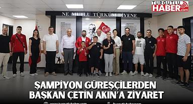 Şampiyon Güreşçilerden Başkan Çetin Akın’a Ziyaret