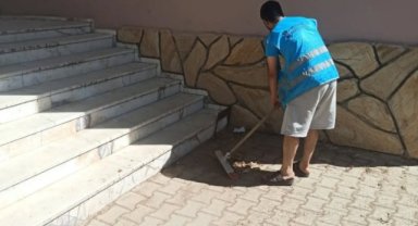Turgutlu’da yükümlüler çevre düzenleme çalışmalarına katkı sundu