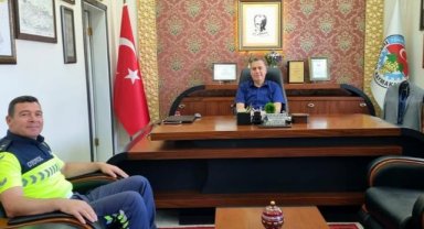 Üsteğmen Kaya’dan, Kaymakam Kapankaya’ya Ziyareti