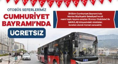 Manisa’da 29 Ekim’de toplu ulaşım ücretsiz