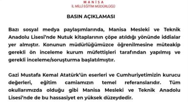 Manisa’da Nutuk Kitaplarının Atıldığı İddiasına İnceleme Başlatıldı