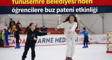 Yunusemre Belediyesi’nden öğrencilere buz pateni etkinliği