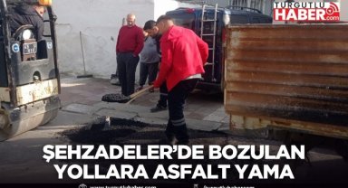 Şehzadeler'de bozulan yollara asfalt yama