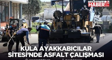 Kula Ayakkabıcılar Sitesi’nde asfalt çalışması