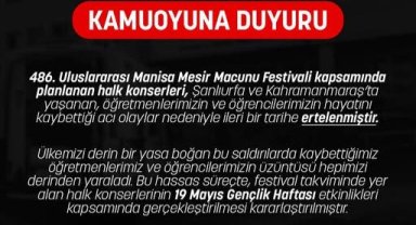 Mesir Festivali konserleri ertelendi