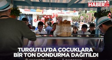 Turgutlu'da Çocuklara bir ton dondurma dağıtıldı