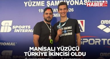 Manisalı yüzücü Türkiye ikincisi oldu