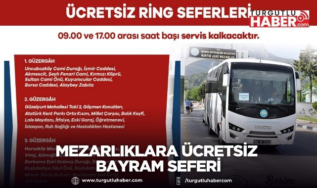Mezarlıklara Ücretsiz Bayram Seferi