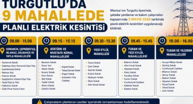Turgutlu’da 9 mahallede planlı elektrik kesintisi