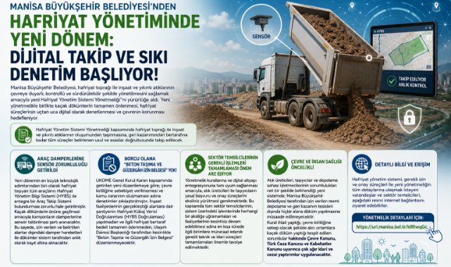 Manisa Büyükşehir Belediyesi’nden Hafriyat Yönetiminde Yeni Dönem