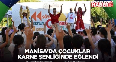 Manisa'da Çocuklar Karne Şenliğinde Eğlendi