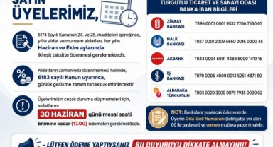 TUTSO Üyelerine Aidat Hatırlatması: Son Ödeme Tarihi 30 Haziran