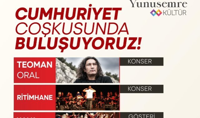 Yunusemre’de Cumhuriyet Bayramı Sanat ve Müzikle Kutlanacak